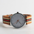 Hot sales watch nylon strap stainless steel watch back nylon wristband watch